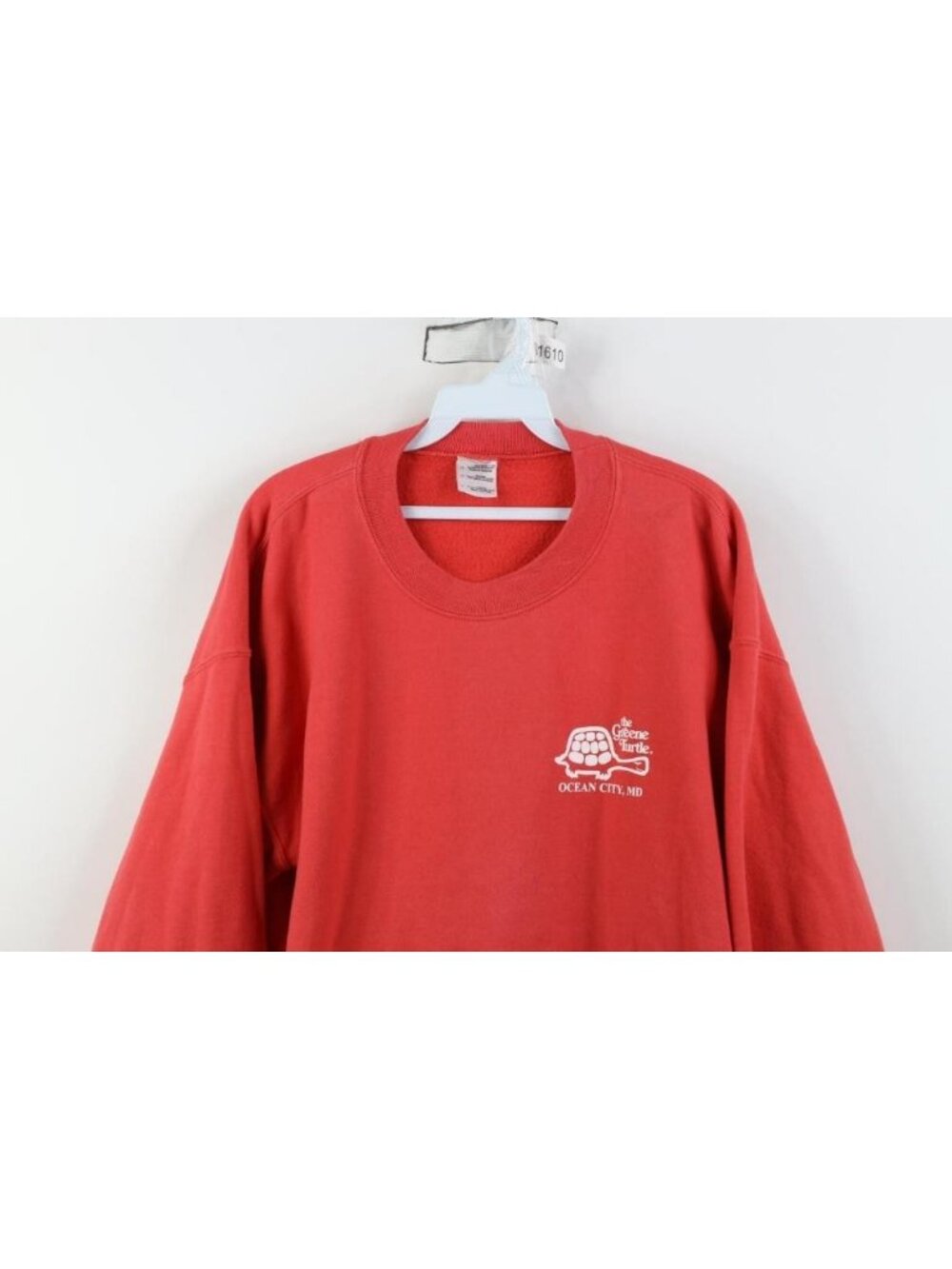 Vtg Y2K Womens Large The Greene Turtle Sports Bar Ocean City Sweatshirt Salmon - Picture 2 of 12